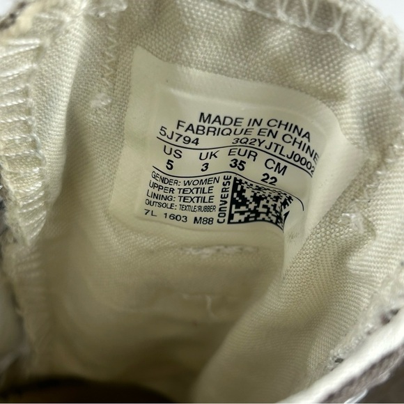 Converse Gray Canvas Women’s Sneakers Size 5 - Picture 8 of 9